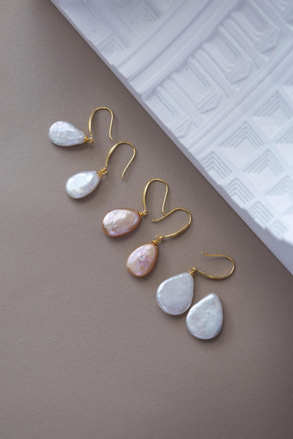 Whimsical Pearl Hook Earrings - Crafted with Sterling silver