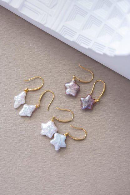 Whimsical Pearl Hook Earrings - Crafted with Sterling silver