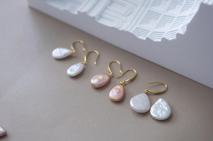 Whimsical Pearl Hook Earrings - Crafted with Sterling silver