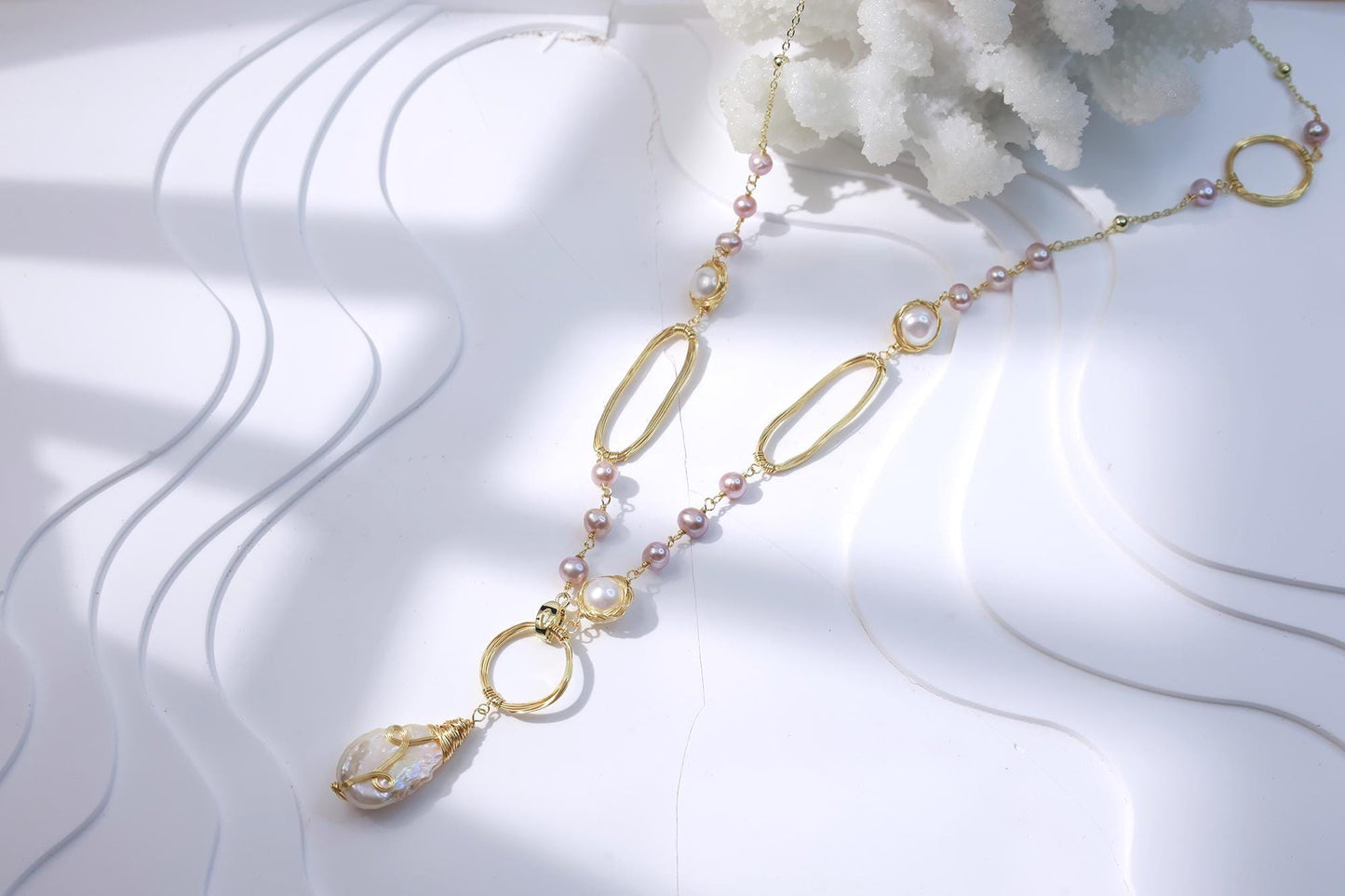Wild Baroque Multi-Color Sweater Necklace