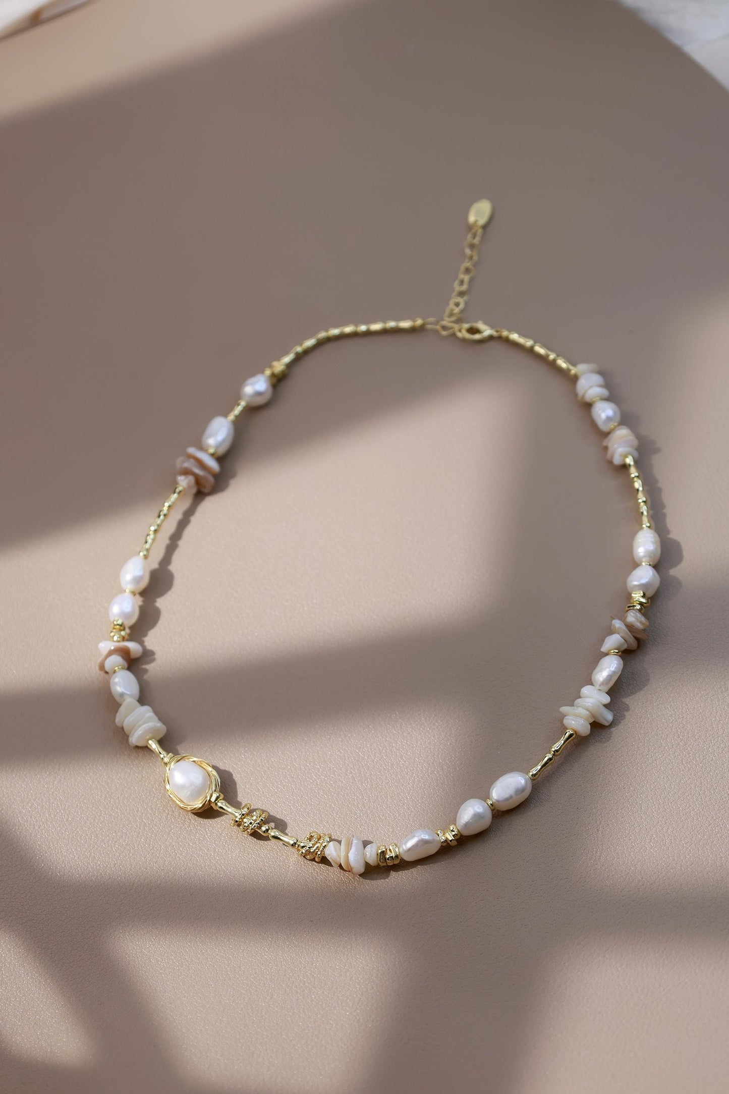 Organic Pearl & Raw Shell Fragments Choker