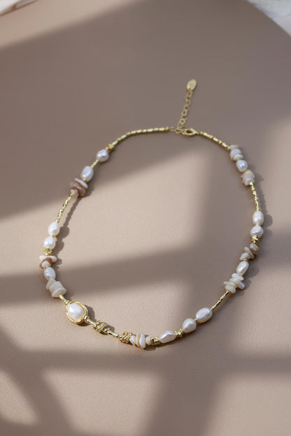 Organic Pearl & Raw Shell Fragments Choker