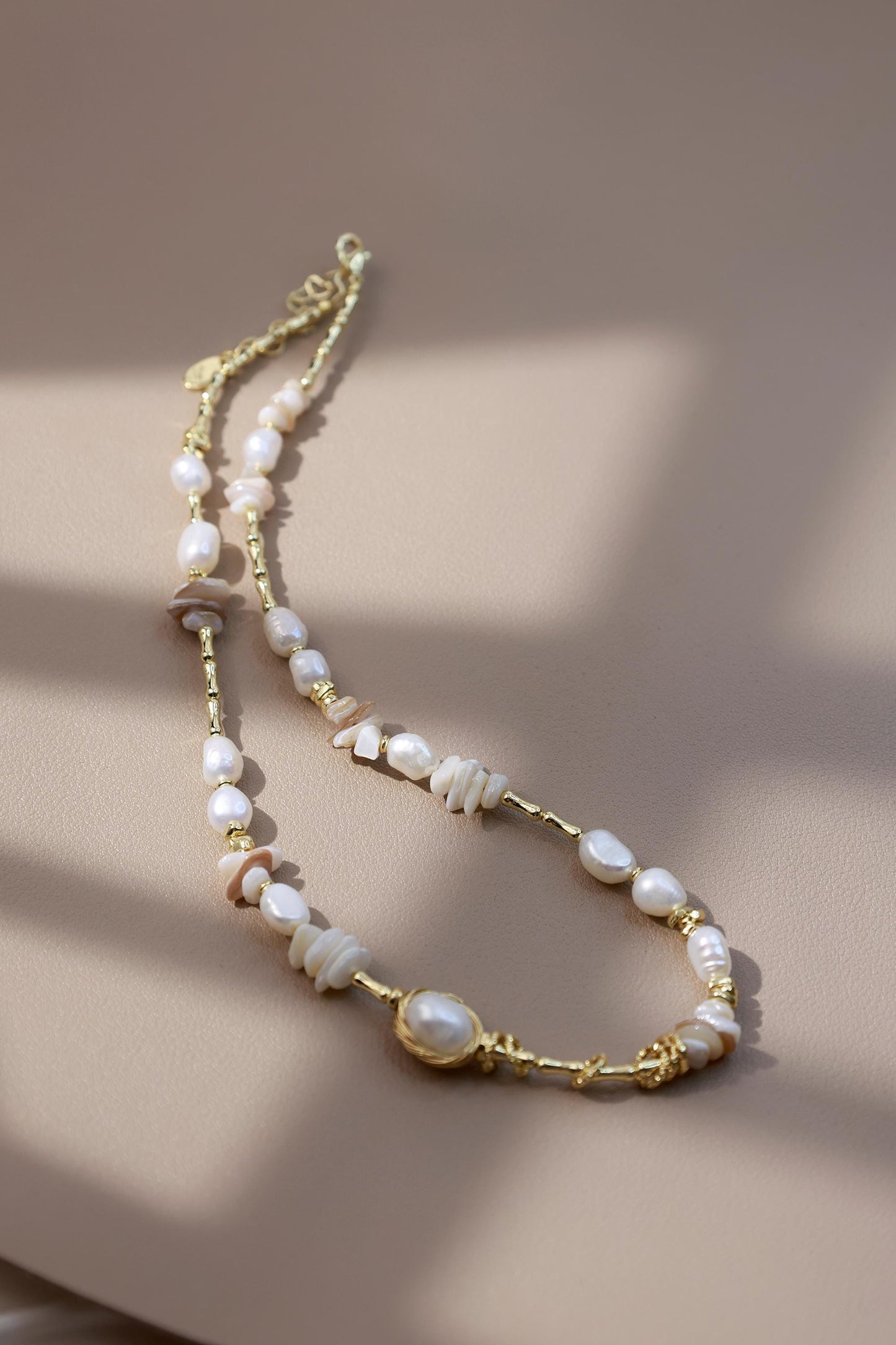 Organic Pearl & Raw Shell Fragments Choker