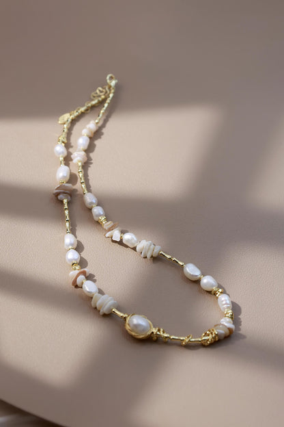 Organic Pearl & Raw Shell Fragments Choker