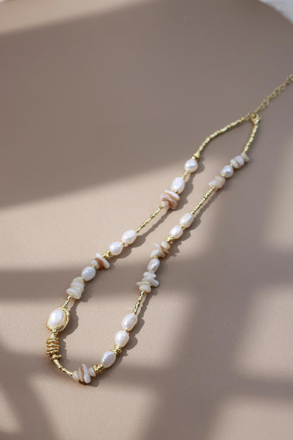 Organic Pearl & Raw Shell Fragments Choker