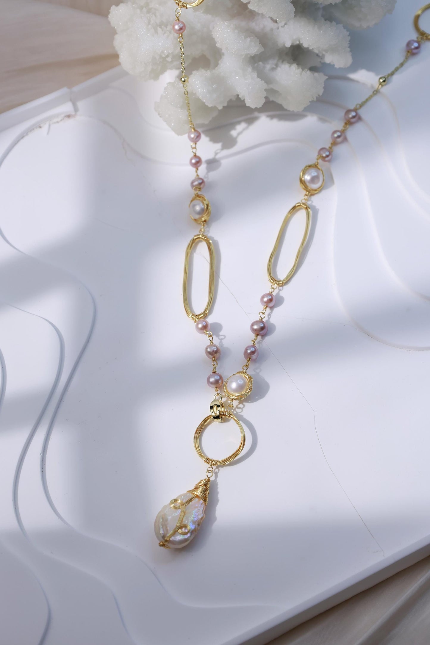 Wild Baroque Multi-Color Sweater Necklace