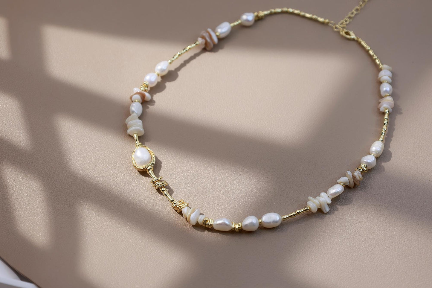 Organic Pearl & Raw Shell Fragments Choker