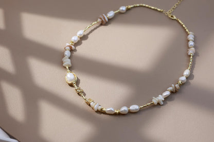 Organic Pearl & Raw Shell Fragments Choker