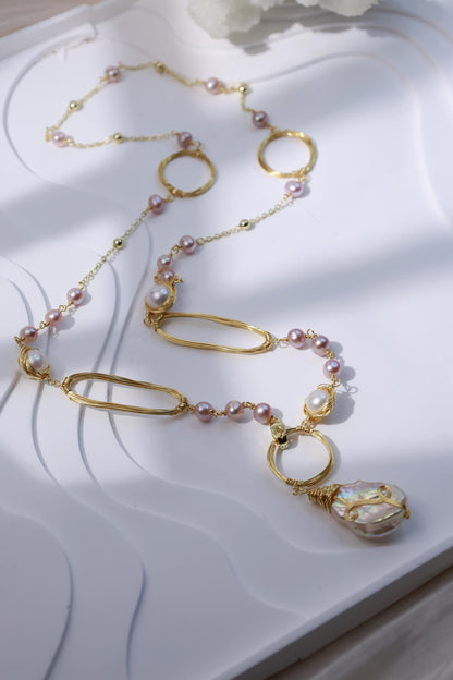 Wild Baroque Multi-Color Sweater Necklace