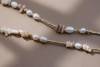 Organic Pearl & Raw Shell Fragments Choker