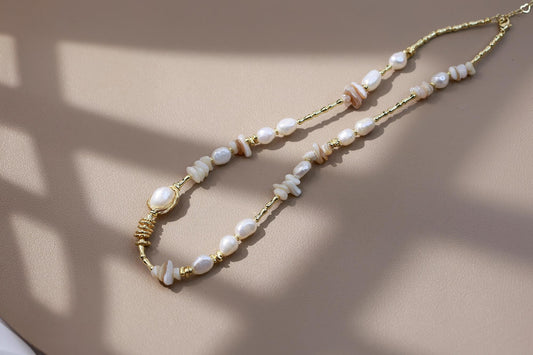 Organic Pearl & Raw Shell Fragments Choker