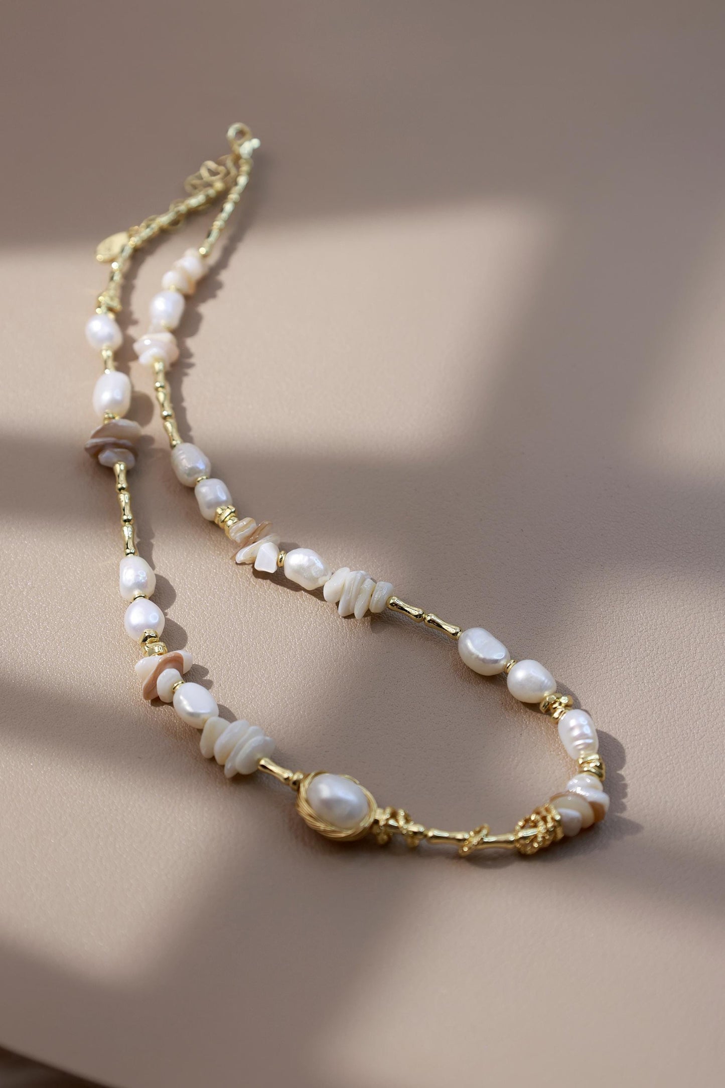 Organic Pearl & Raw Shell Fragments Choker