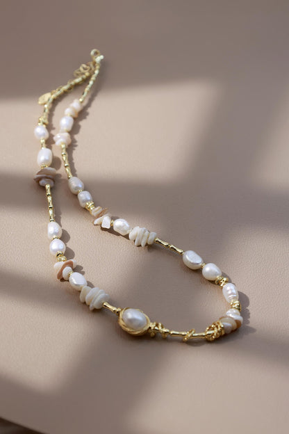 Organic Pearl & Raw Shell Fragments Choker