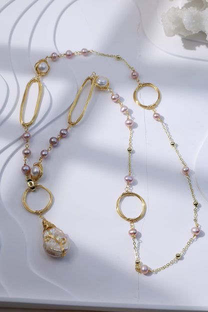 Wild Baroque Multi-Color Sweater Necklace