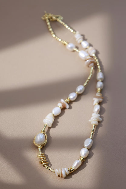 Organic Pearl & Raw Shell Fragments Choker