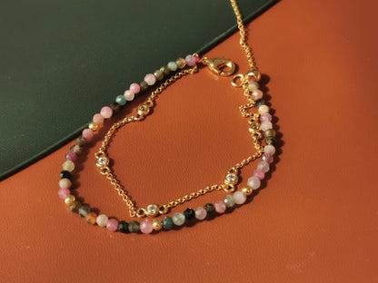 Handmade Natural Gemstone/ Real Crystal Jewelry/Tourmaline