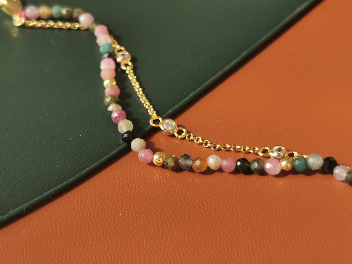 Handmade Natural Gemstone/ Real Crystal Jewelry/Tourmaline