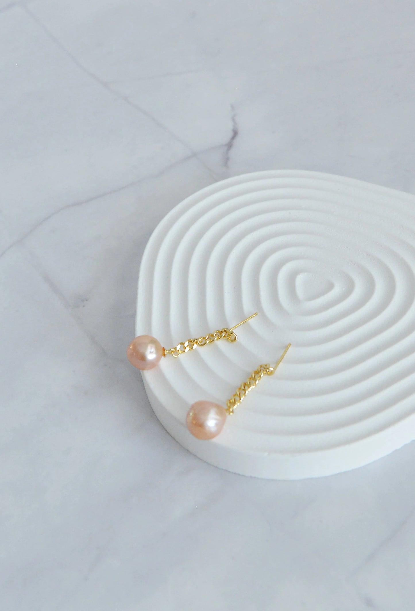 Handmade 18K Gold Plated Sterling Silver Pearl Drop Earrings