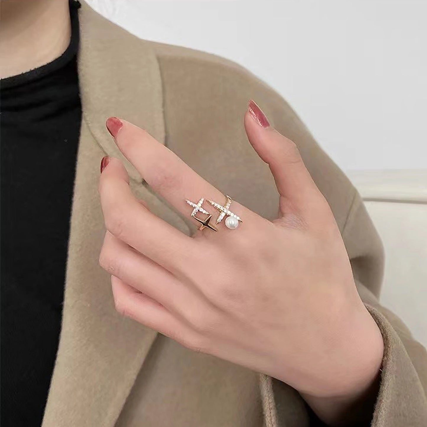 Freshwater Pearl Star Ring - Crafted with Silver