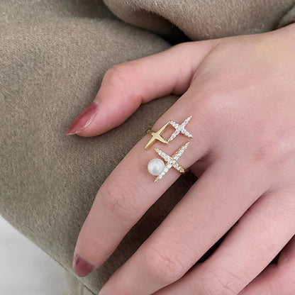 Freshwater Pearl Star Ring - Crafted with Silver