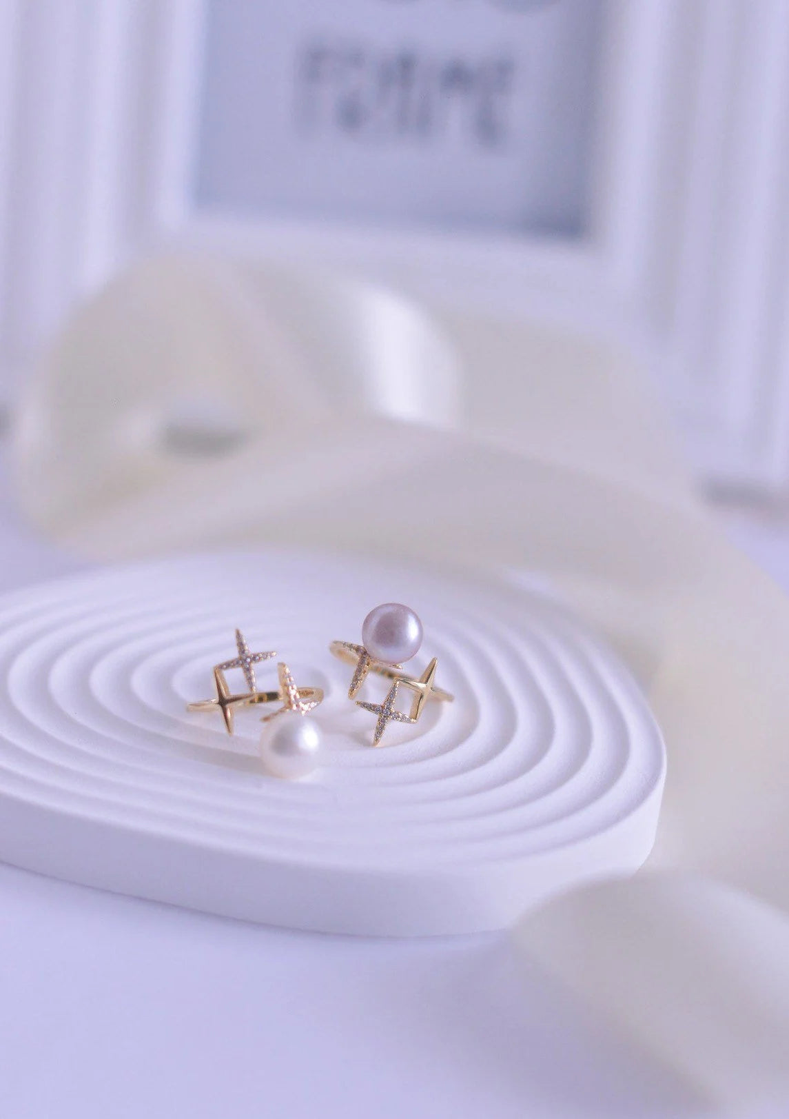 Freshwater Pearl Star Ring - Crafted with Silver