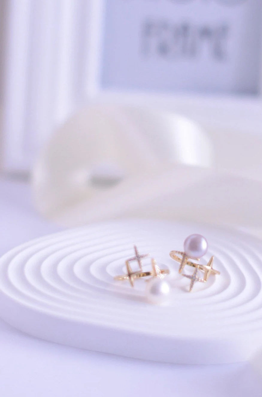 Freshwater Pearl Star Ring - Crafted with Silver