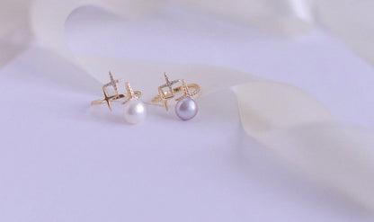 Freshwater Pearl Star Ring - Crafted with Silver