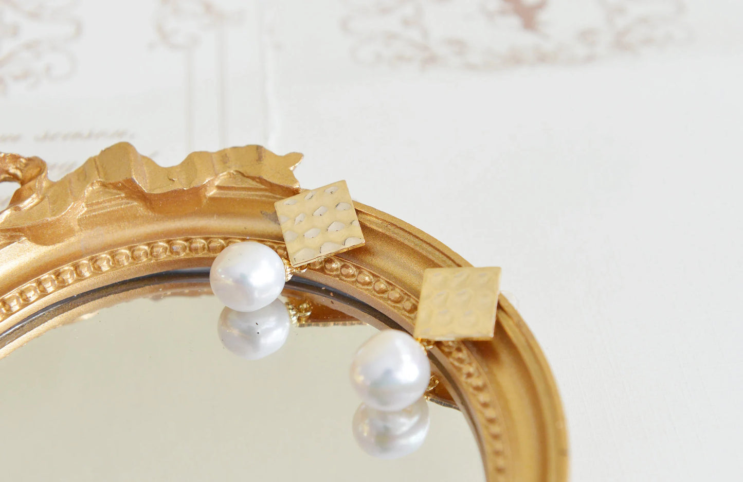 Handmade Baroque Pearl Drop Earrings - Crafted with Brass