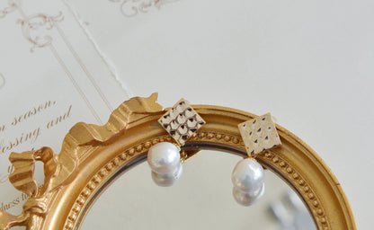 Handmade Baroque Pearl Drop Earrings - Crafted with Brass