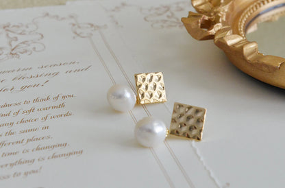 Handmade Baroque Pearl Drop Earrings - Crafted with Brass