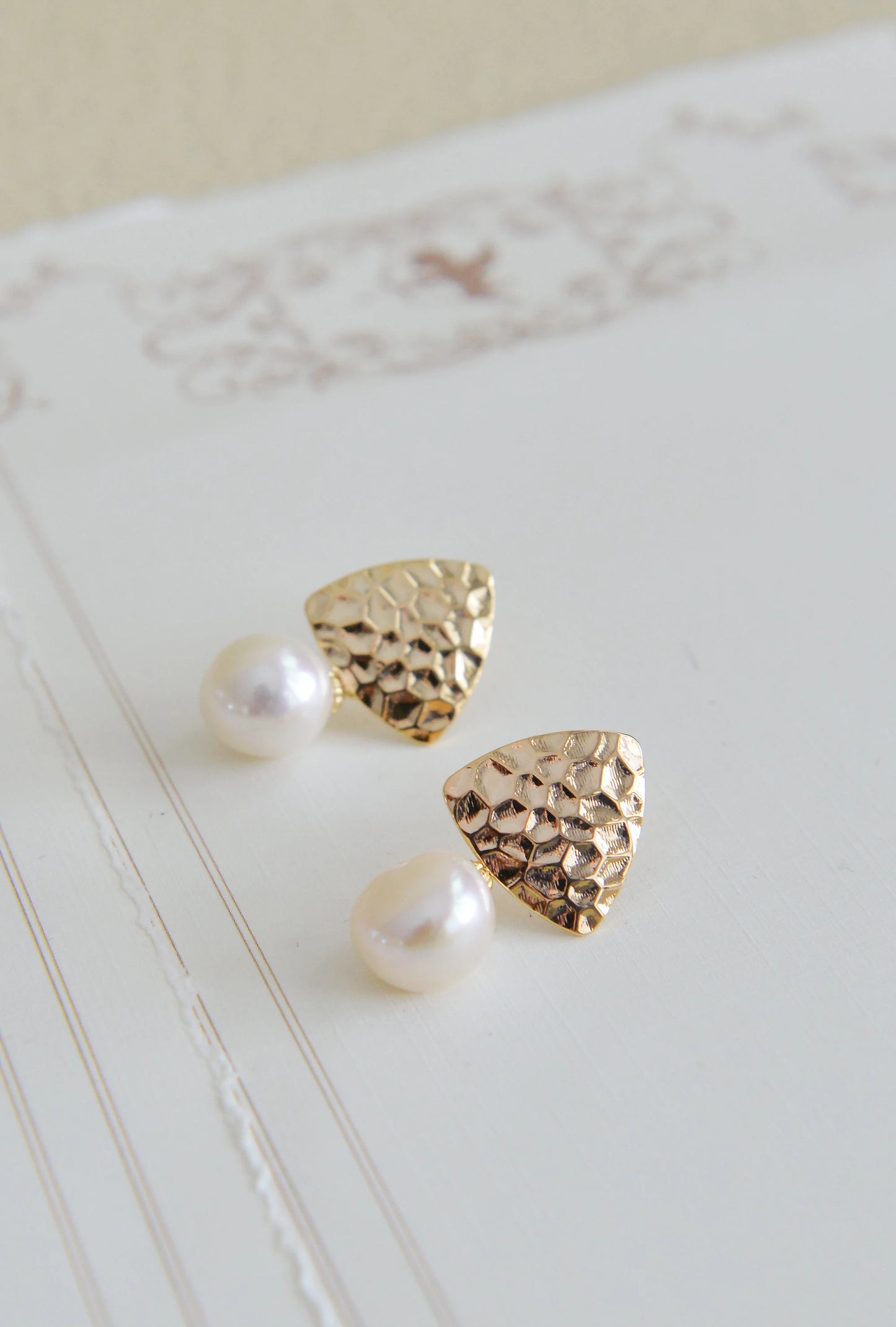 Handmade Baroque Pearl Drop Earrings - Crafted with Brass