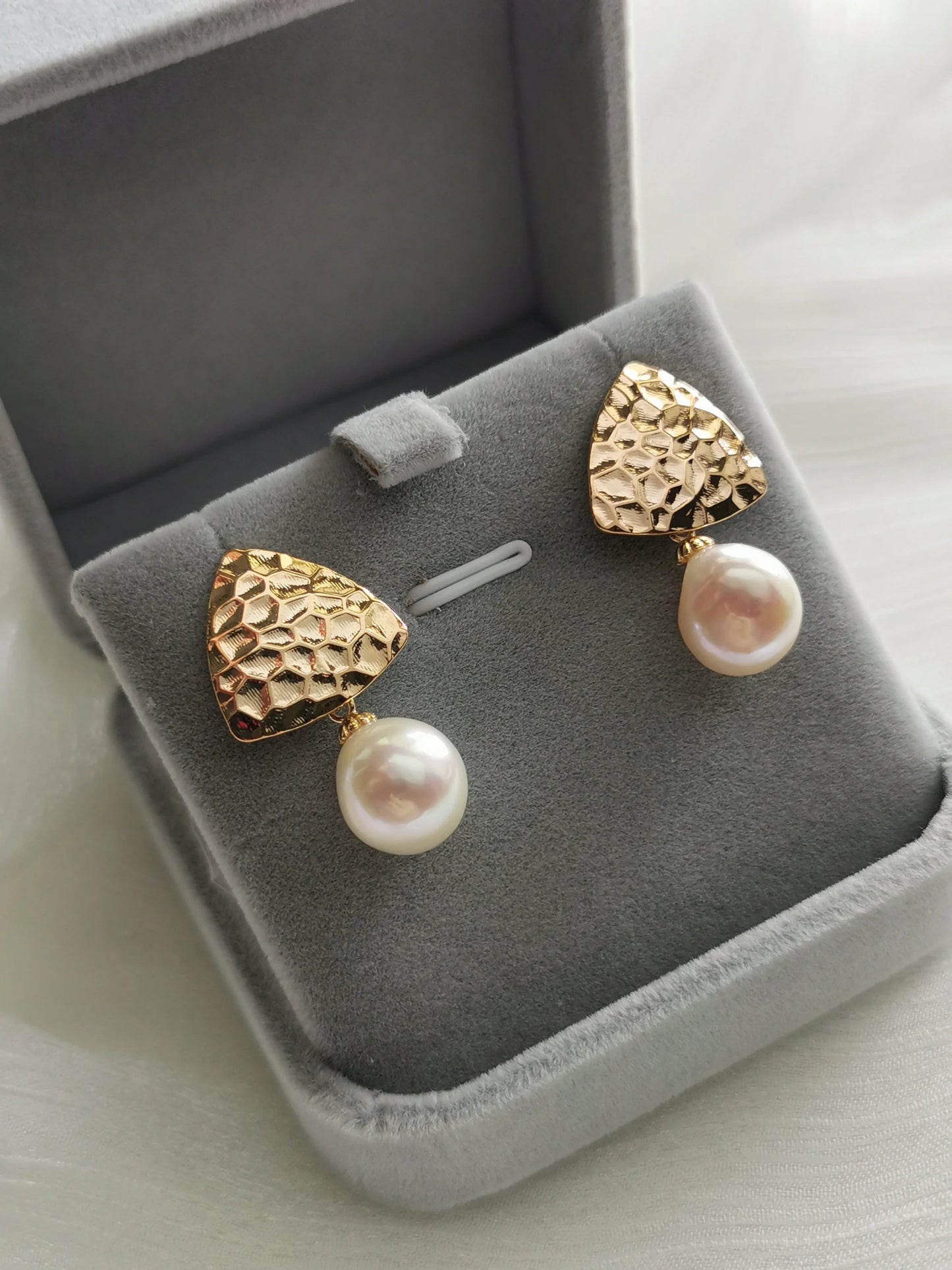 Handmade Baroque Pearl Drop Earrings - Crafted with Brass