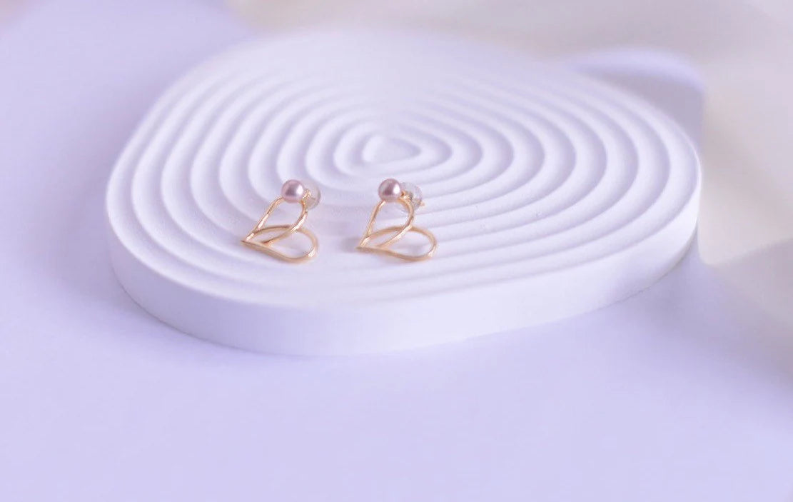 Sterling Silver Heart Earrings - Crafted with Silver