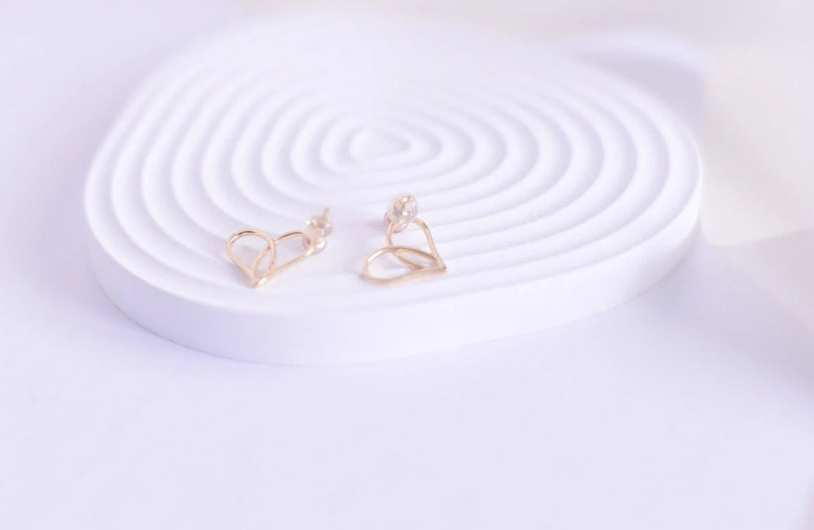 Sterling Silver Heart Earrings - Crafted with Silver
