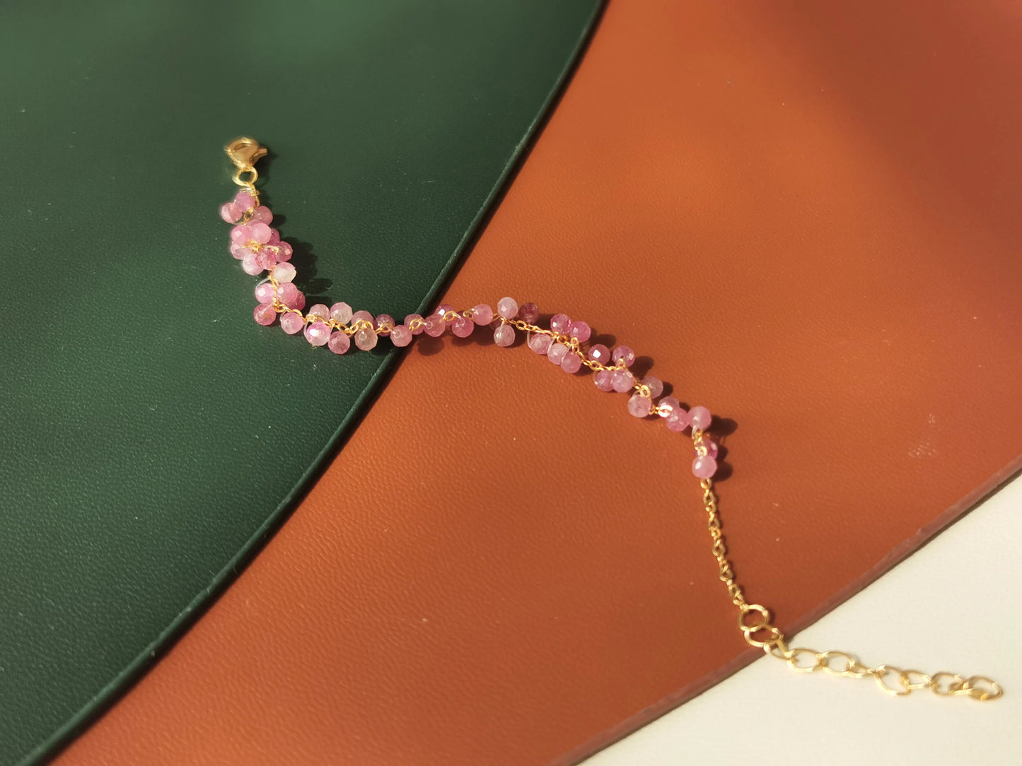 Handmade Natural Gemstone/Real Crystal Bracelet/woven Tourmaline