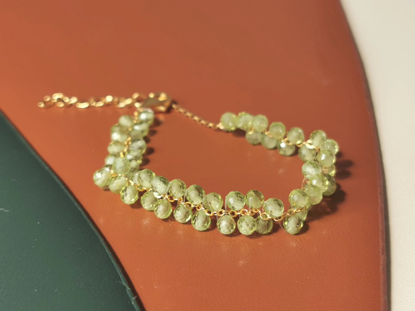 Handmade Natural Gemstone/Real Crystal Bracelet/woven Tourmaline