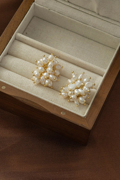 Handmade Pearl Flower Earrings