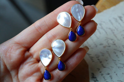 Lapis Lazuli Hot Air Balloon Earrings