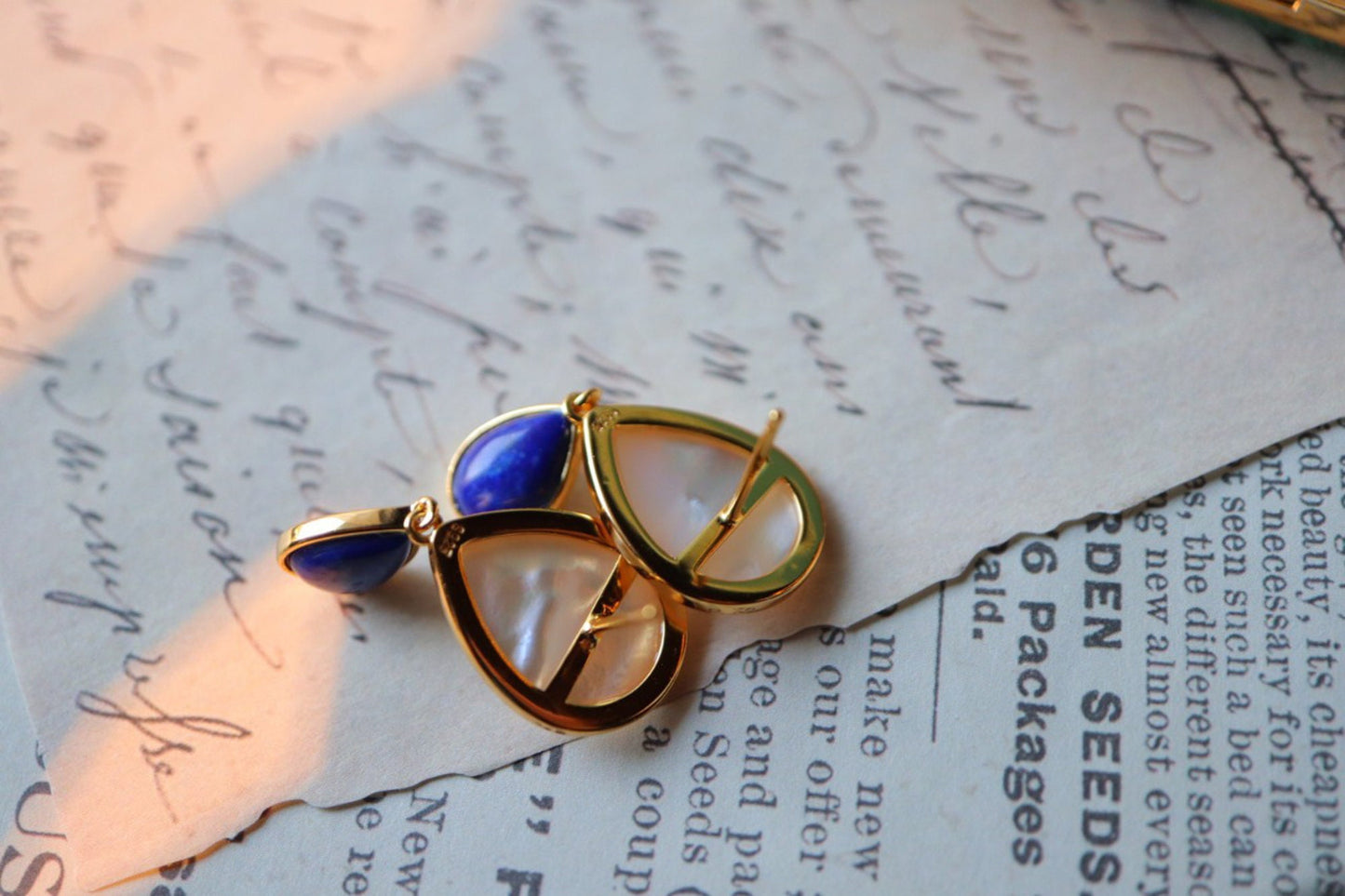 Lapis Lazuli Hot Air Balloon Earrings