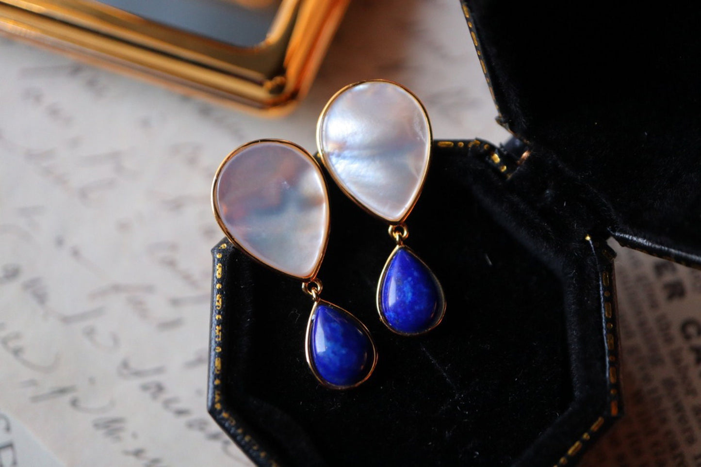 Lapis Lazuli Hot Air Balloon Earrings