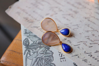 Lapis Lazuli Hot Air Balloon Earrings