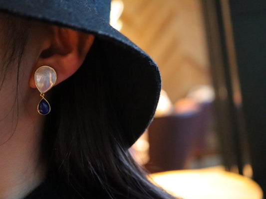 Lapis Lazuli Hot Air Balloon Earrings