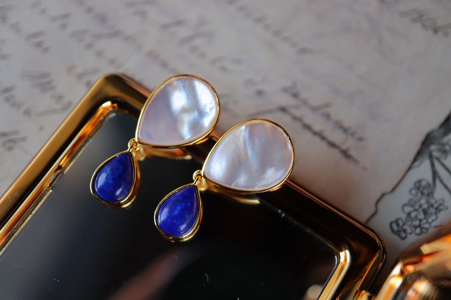 Lapis Lazuli Hot Air Balloon Earrings