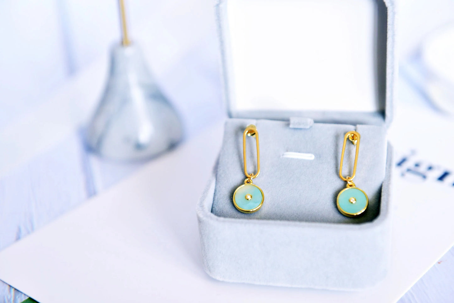 Handmade  Natural Gemstone/ Real Gemstone Earrings/Lapis Lazuli Stone