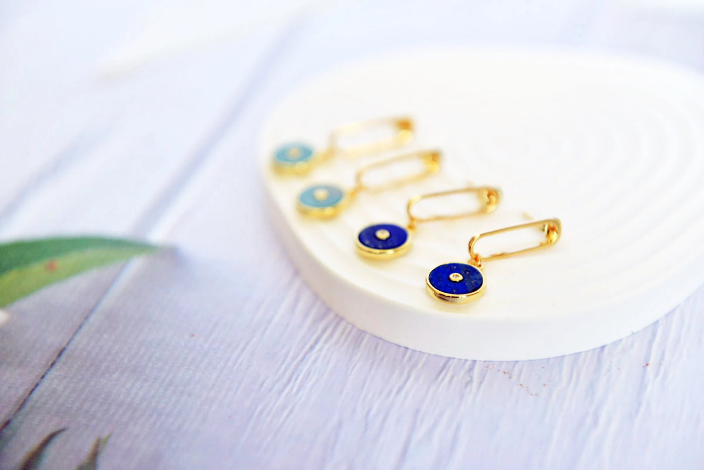 Handmade  Natural Gemstone/ Real Gemstone Earrings/Lapis Lazuli Stone