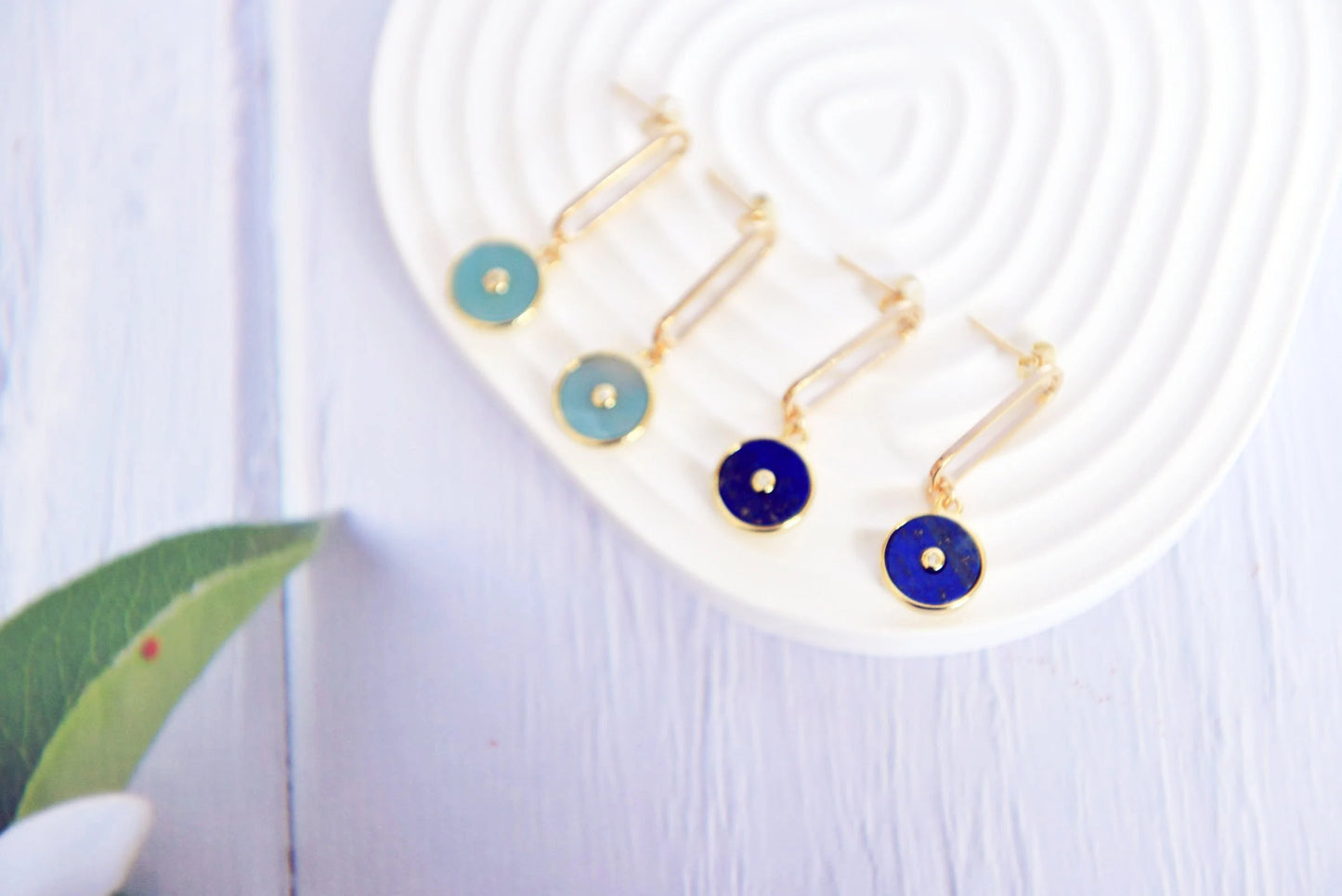 Handmade  Natural Gemstone/ Real Gemstone Earrings/Lapis Lazuli Stone