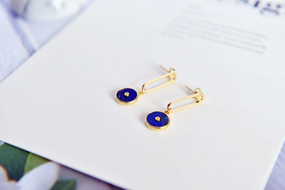 Handmade  Natural Gemstone/ Real Gemstone Earrings/Lapis Lazuli Stone