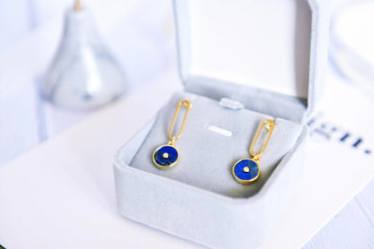 Handmade  Natural Gemstone/ Real Gemstone Earrings/Lapis Lazuli Stone