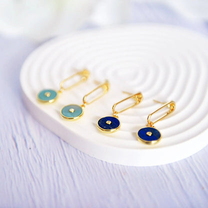 Handmade  Natural Gemstone/ Real Gemstone Earrings/Lapis Lazuli Stone