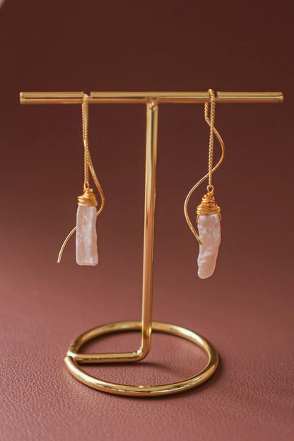 Baroque Pearl Dangle Earrings - Crafted with Brass